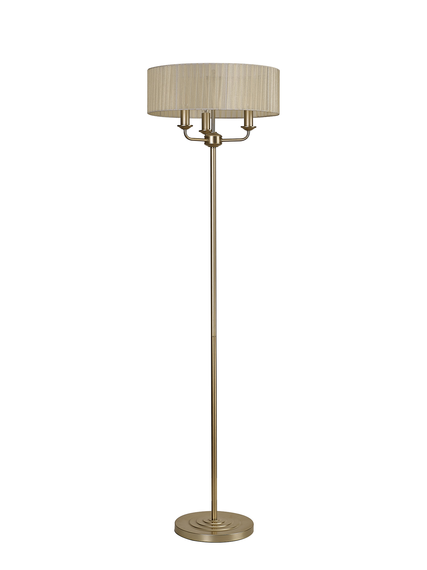 Banyan 45cm 3 Light Floor Lamp Champagne Gold, Cream DK0993  Deco Banyan CG CR